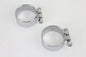 Chrome 2-1/8 inch Wide Muffler Body and End Clamp Set