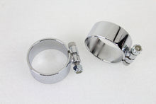 Load image into Gallery viewer, Chrome 2-1/8 inch Wide Muffler Body and End Clamp Set