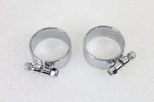 Load image into Gallery viewer, Chrome 2-1/8 inch Wide Muffler Body and End Clamp Set