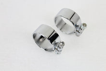 Load image into Gallery viewer, Chrome 2-1/8 inch Wide Muffler Body and End Clamp Set