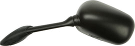 EMGO left motorcycle mirror with black housing and adjustable arm, designed for Yam models, shown from the side.