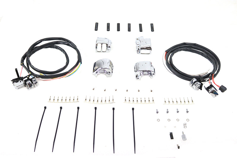 Handlebar Control Switch Housing Kit Chrome
