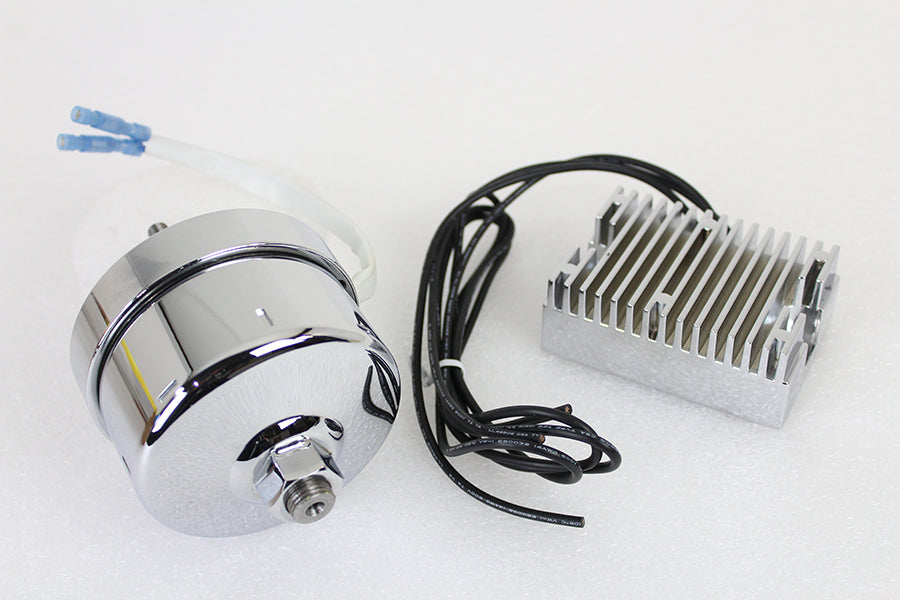 Chrome 17 Amp Alternator Generator Conversion Kit