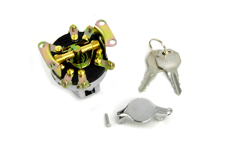 Fat Bob Ignition Switch with 6 Terminals Chrome