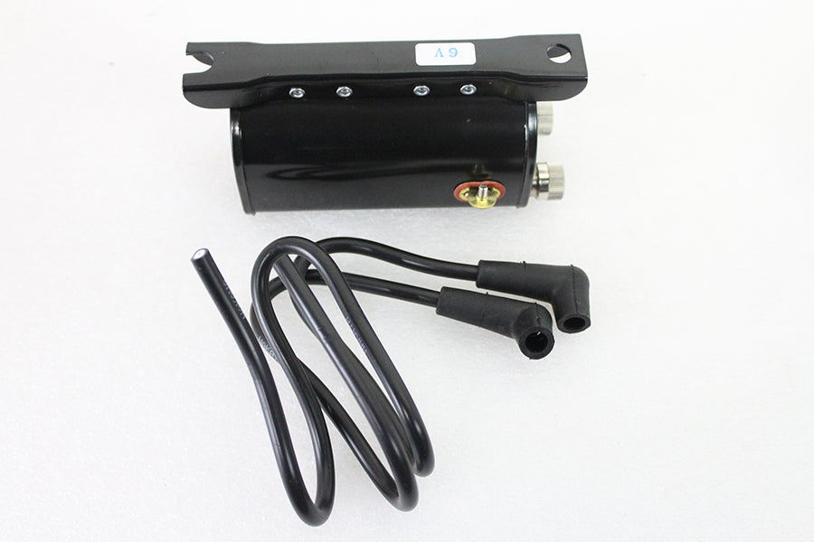 Stock 6 Volt Replica Ignition Coil 1.5 Ohms Black