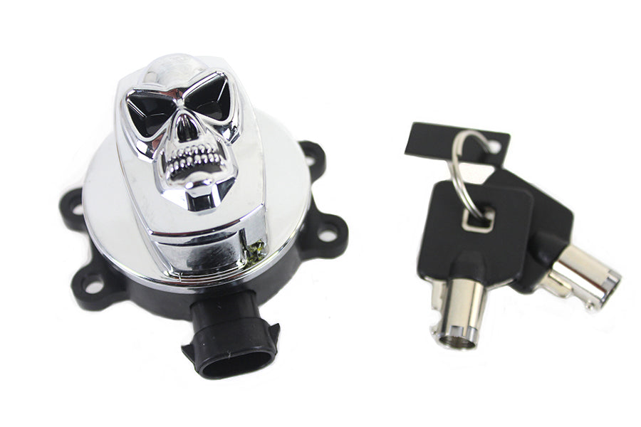 Chrome Ignition Switch with Chrome Skull