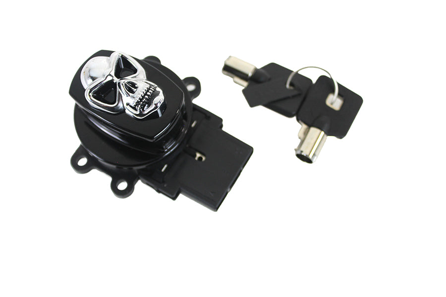 Black Ignition Switch with Chrome Skull