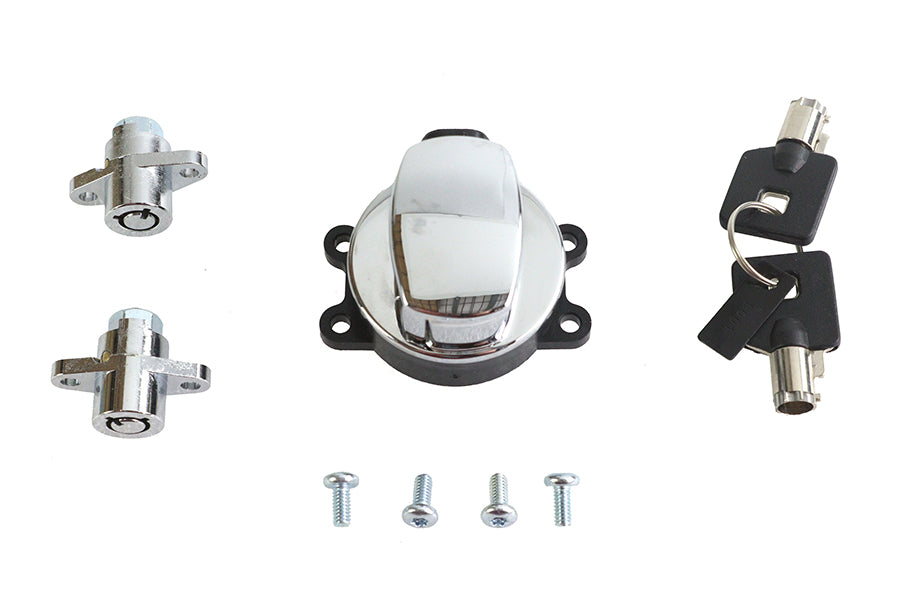 Side Hinge Ignition Switch and Saddlebag Lock Kit Chrome