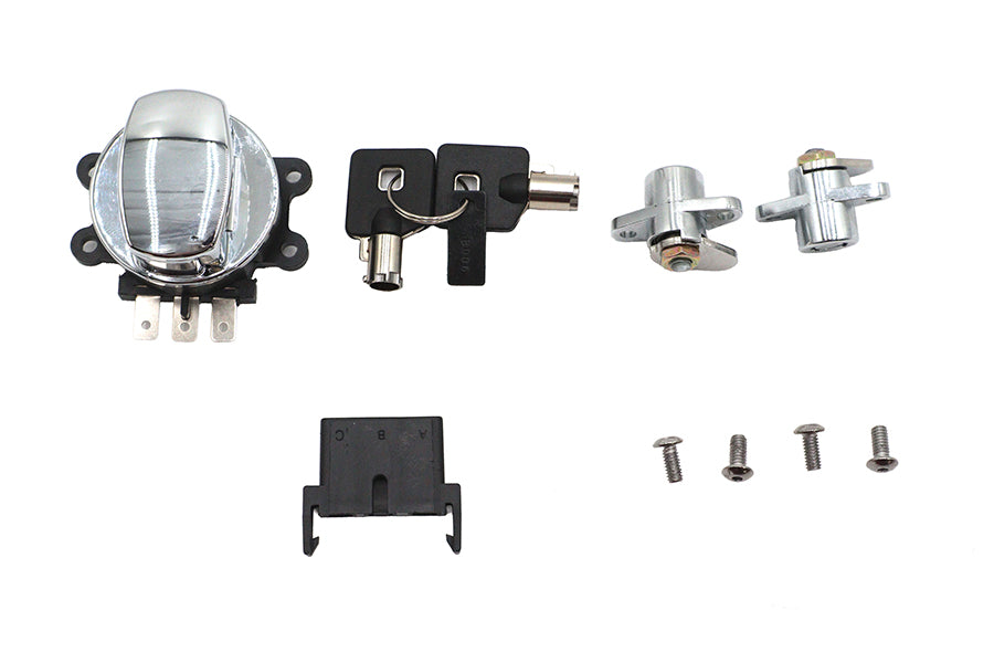 Side Hinge Ignition Switch and Saddlebag Lock Kit Chrome