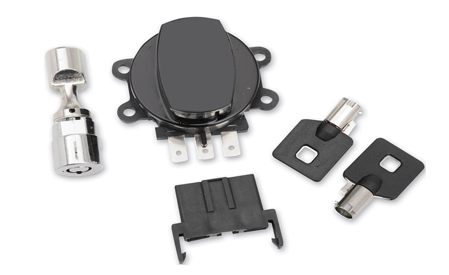 Side Hinge Ignition Switch Black with Fork Lock
