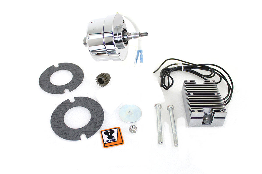 Chrome 12 Volt Alternator Generator Conversion Kit