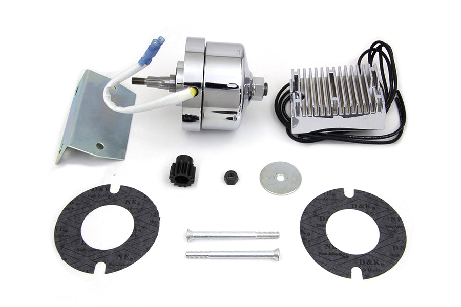 Chrome 12 Volt Alternator Generator Conversion Kit