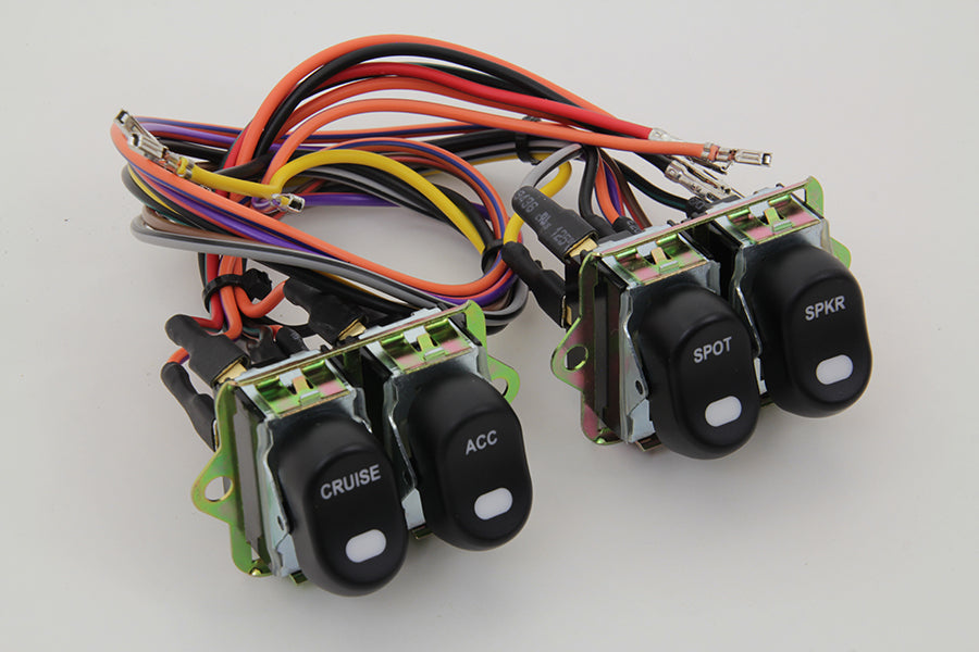 Rocker Style LED Fairing Switch Kit Black