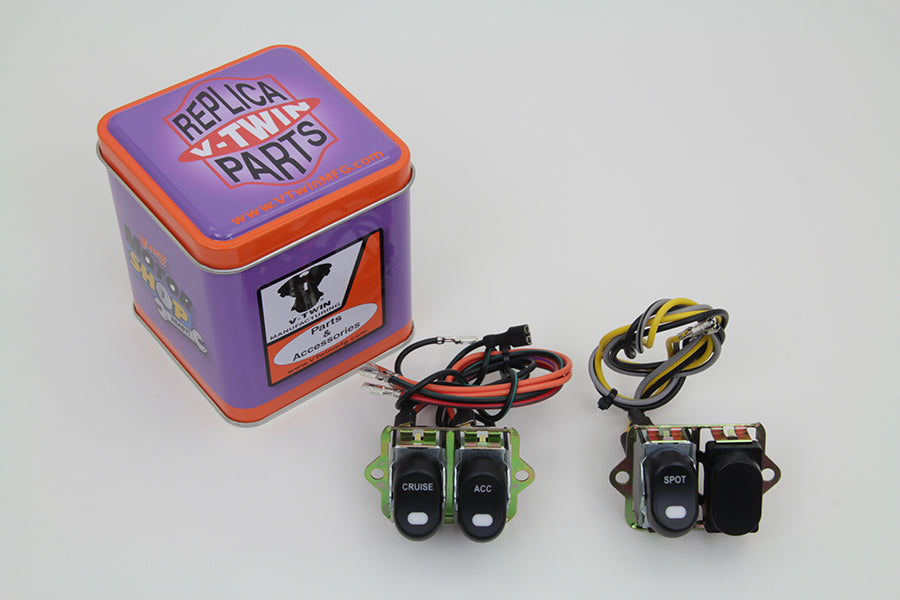 Rocker Style LED Fairing Switch Kit Black