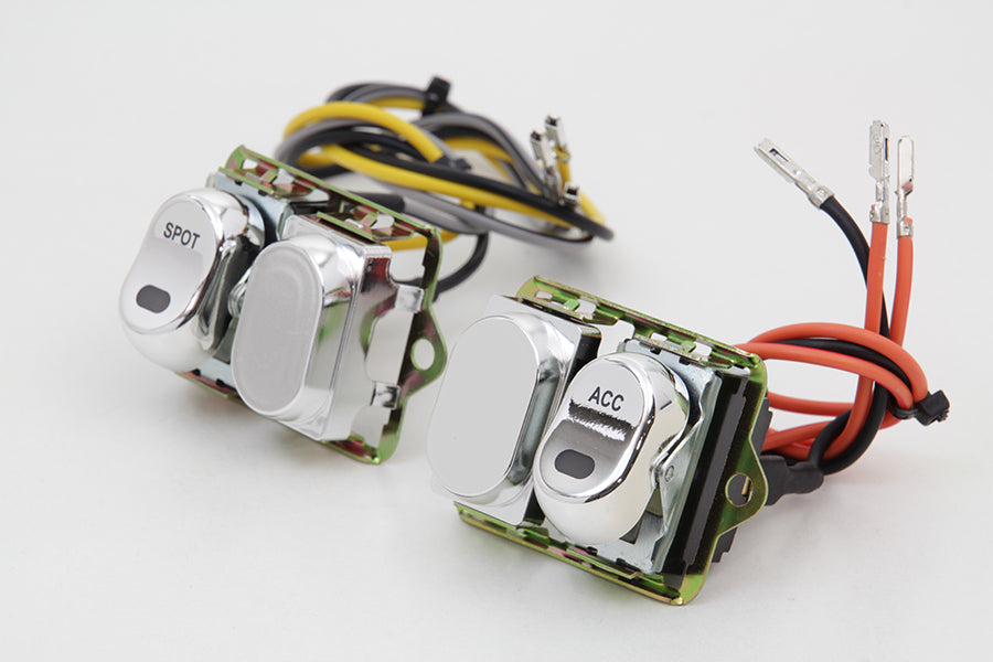 Rocker Style LED Fairing Switch Kit Chrome