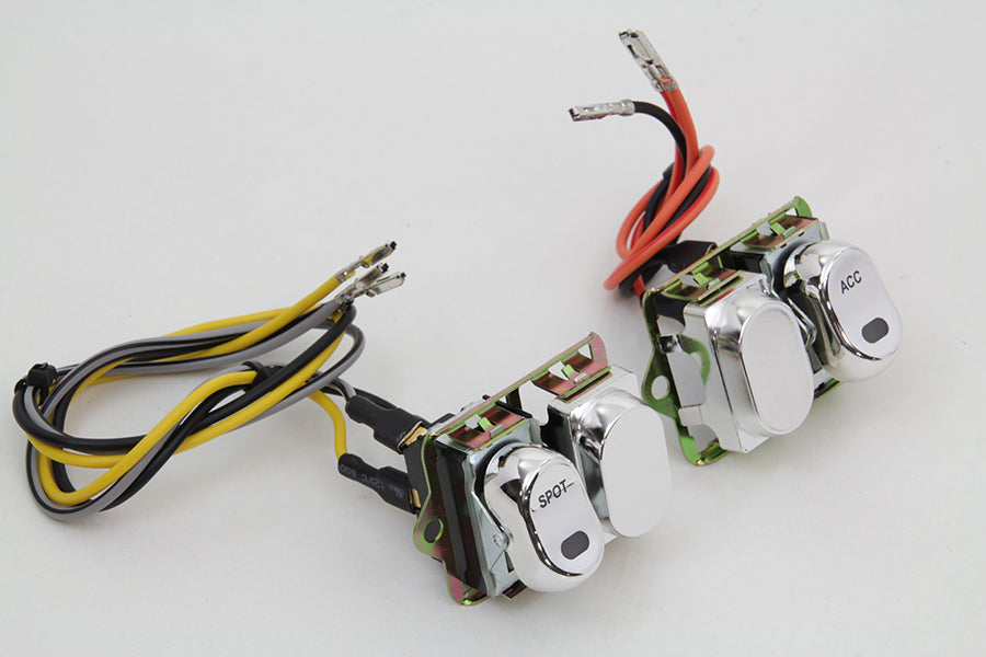 Rocker Style LED Fairing Switch Kit Chrome