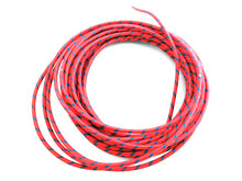 Load image into Gallery viewer, Red with Blue Dot 25' Braided Wire