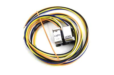 Chrome Handlebar Dimmer Switch and Horn With Wire