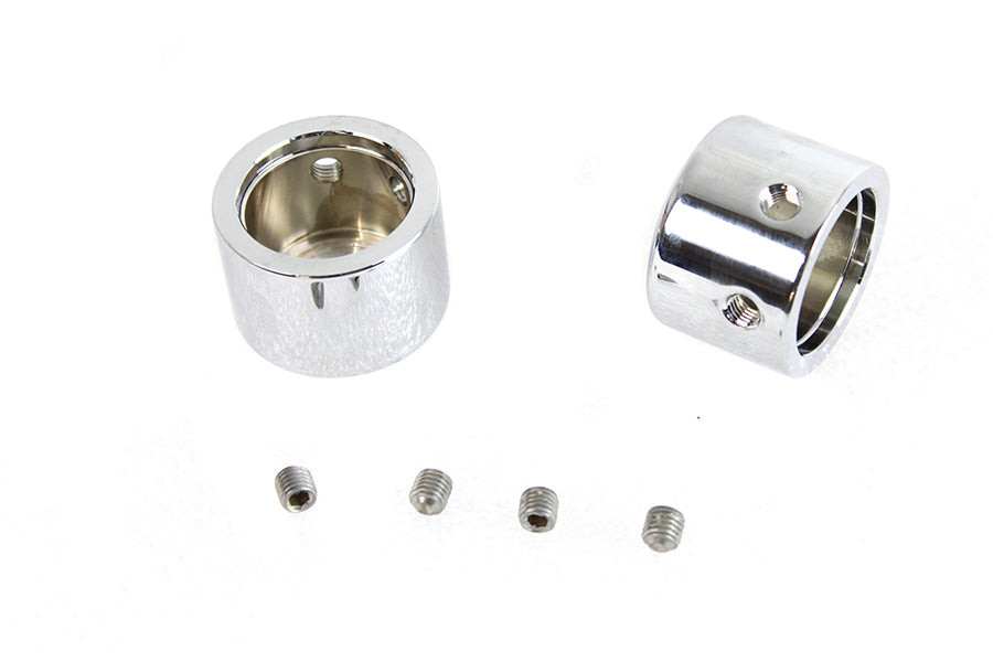 Domed Front Axle Cover Set Chrome Plated