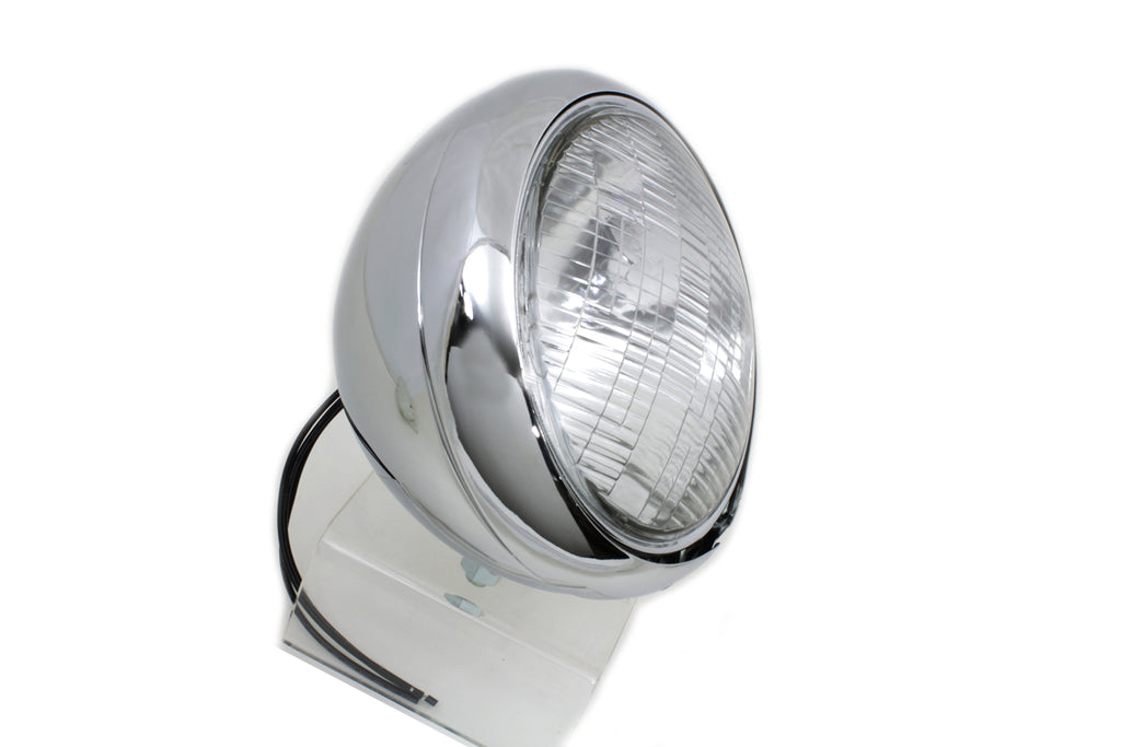 Chrome Replica 7 inch Round Headlamp 6 Volt