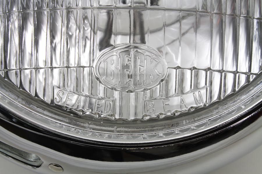 Chrome Replica 7 inch Round Headlamp 6 Volt