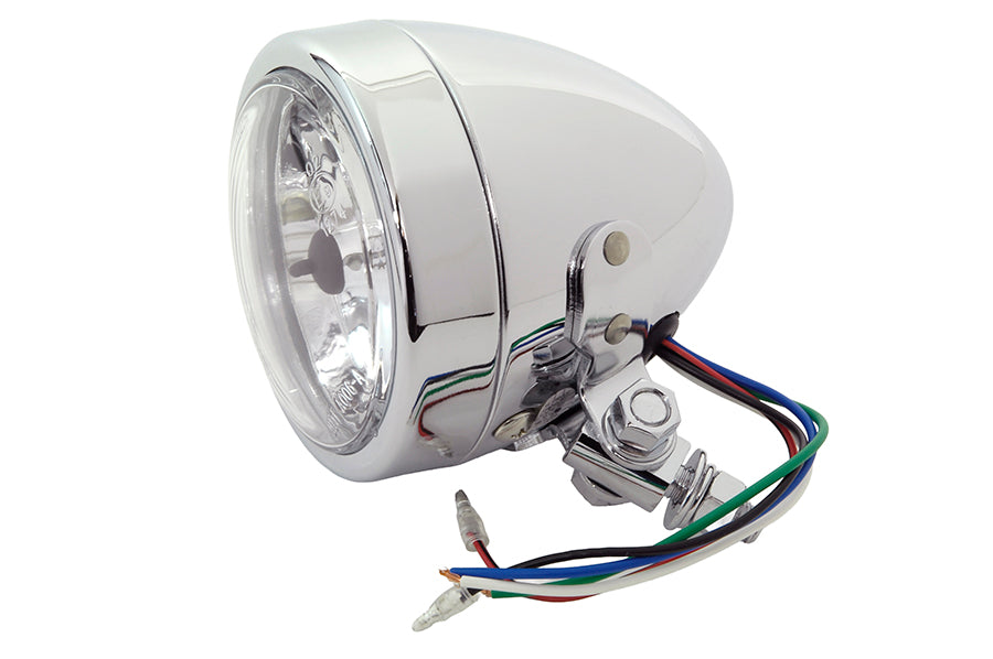 4 inch Round Headlamp 12 Volt Chrome