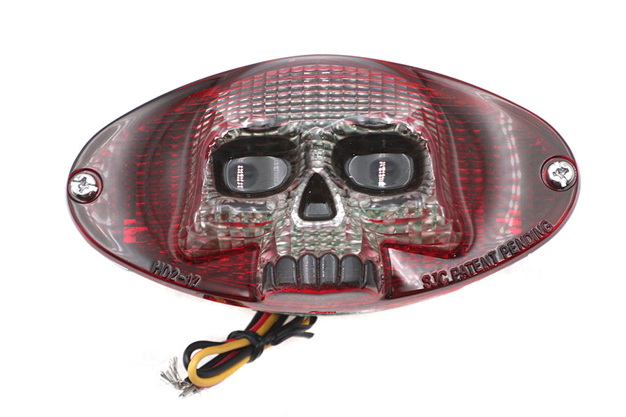 Chrome Cateye LED Tail Lamp Skull Style