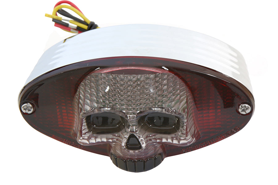 Chrome Cateye LED Tail Lamp Skull Style