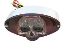 Load image into Gallery viewer, Chrome Cateye LED Tail Lamp Skull Style