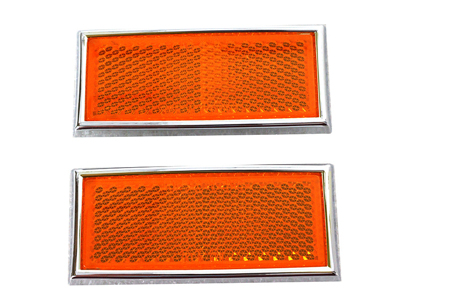 Front Amber Reflector Set With Chrome Frame