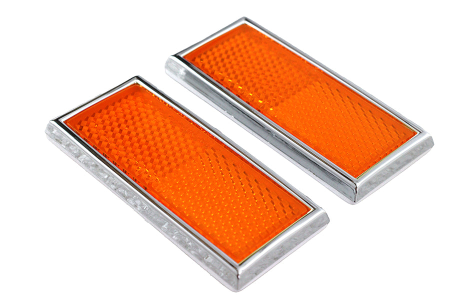 Front Amber Reflector Set With Chrome Frame