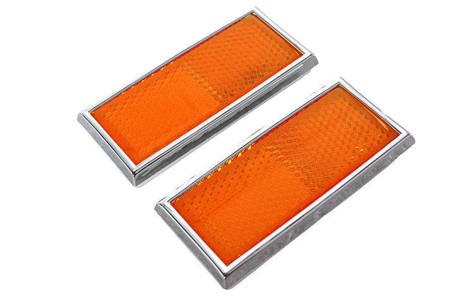 Front Amber Reflector Set With Chrome Frame
