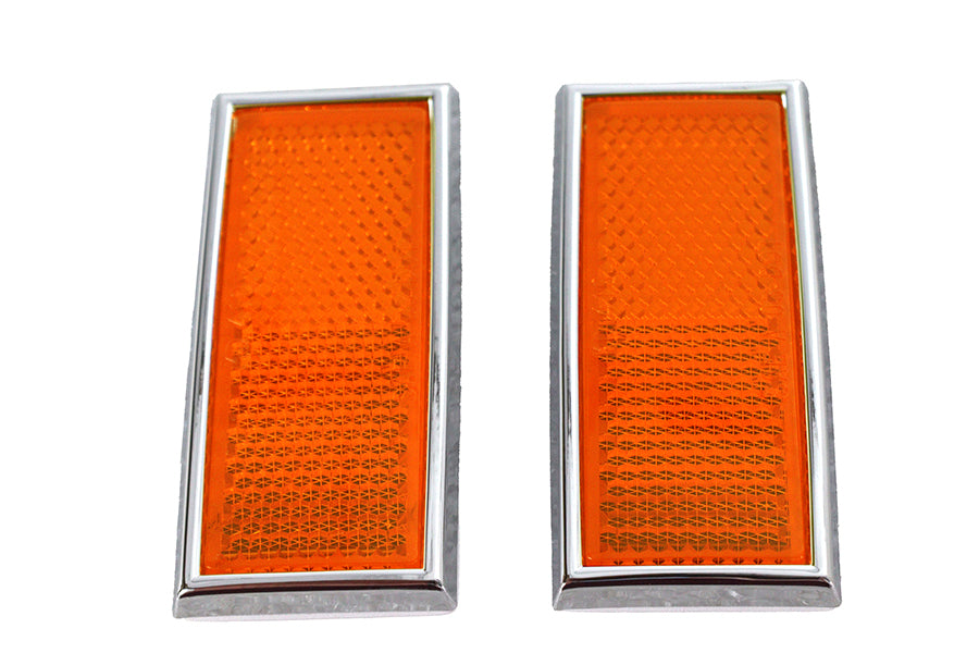 Front Amber Reflector Set With Chrome Frame