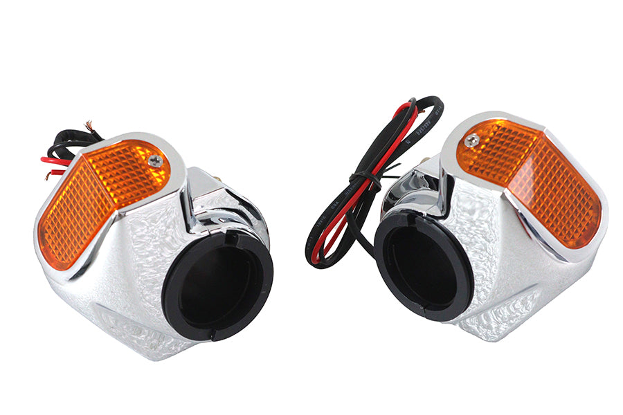Chrome Front Turn Signal Marker Lamp Set