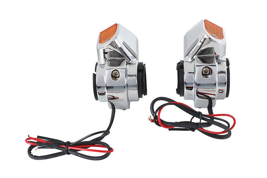 Chrome Front Turn Signal Marker Lamp Set