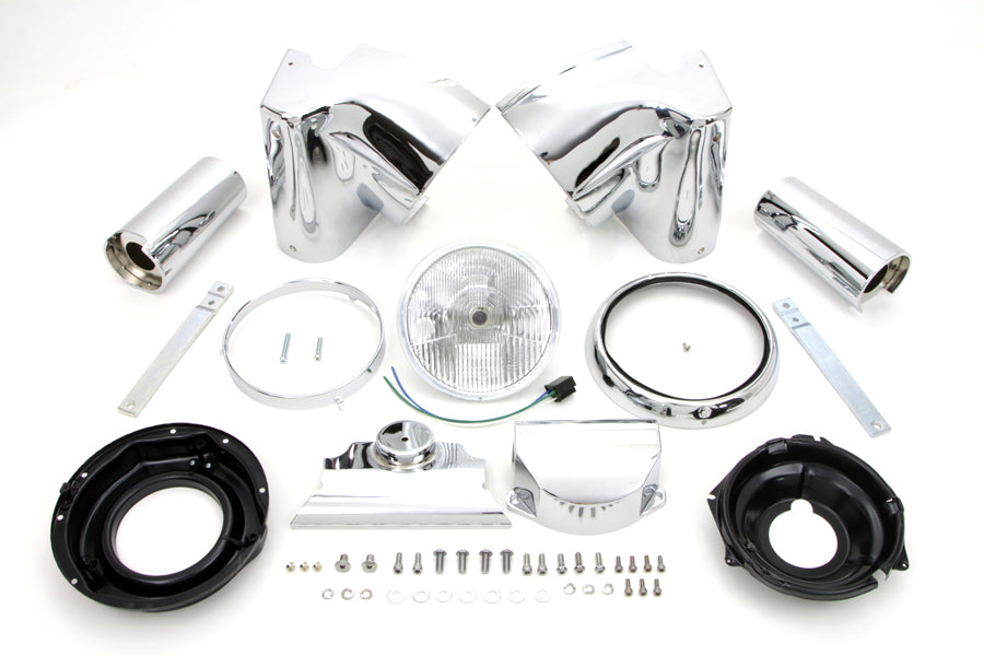 Chrome 7 inch Headlamp Cowl Kit