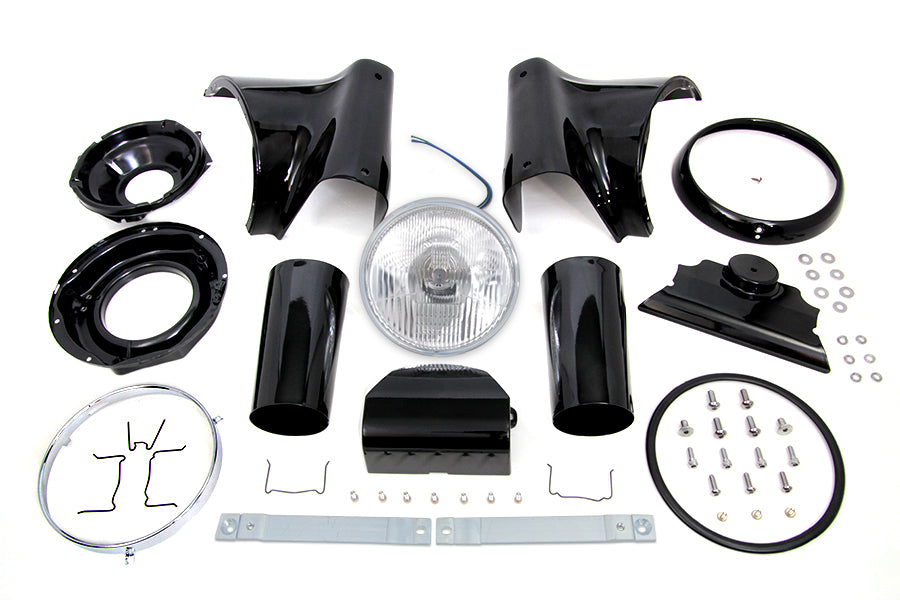 Black 7 inch Headlamp Cowl Kit