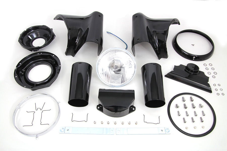 Black 7 inch Headlamp Cowl Kit