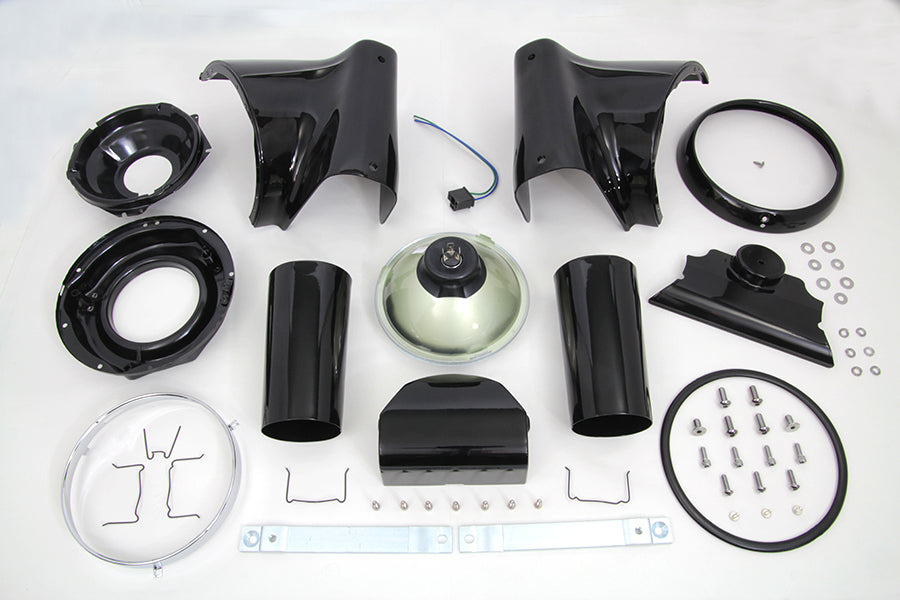 Black 7 inch Headlamp Cowl Kit