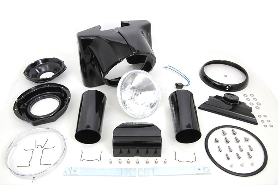 Black 7 inch Headlamp Cowl Kit