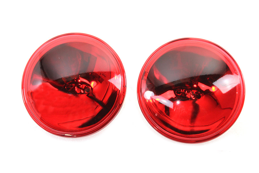 Red 4-1/2 inch 12 Volt Sealed Beam Spotlamp Set
