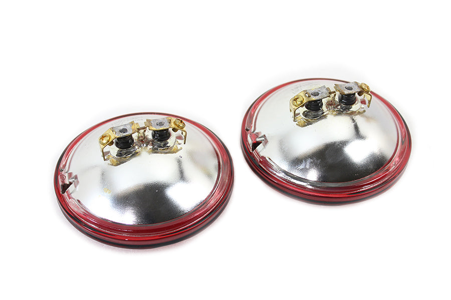 Red 4-1/2 inch 12 Volt Sealed Beam Spotlamp Set