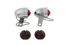 Load image into Gallery viewer, Chrome Bullet Marker Lamp Set with Red Lens