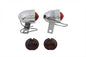 Chrome Bullet Marker Lamp Set with Red Lens