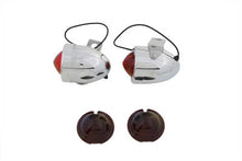 Load image into Gallery viewer, Chrome Bullet Marker Lamp Set with Red Lens