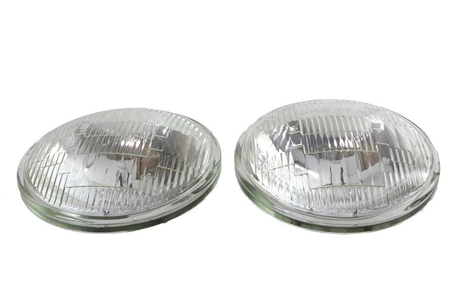 Clear 4-1/2 inch 6 Volt Sealed Beam Spotlamp Bulb Set