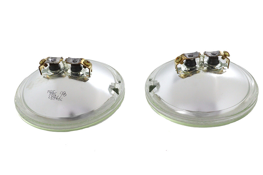 Clear 4-1/2 inch 6 Volt Sealed Beam Spotlamp Bulb Set