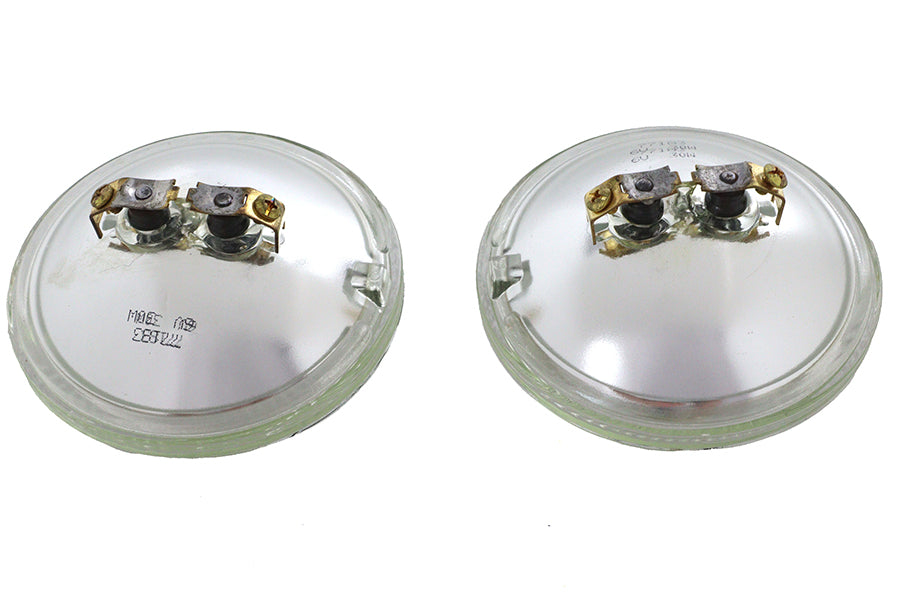 Clear 4-1/2 inch 6 Volt Sealed Beam Spotlamp Bulb Set