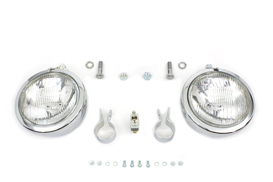 12 Volt 4 1/2 inch Chrome Spotlamp Kit