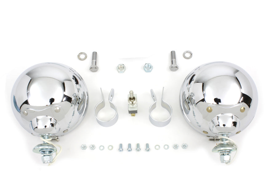 12 Volt 4 1/2 inch Chrome Spotlamp Kit